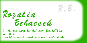 rozalia behacsek business card